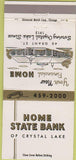 Matchbook Cover - Home State Bank Crystal Lake 30 Strike