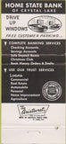 Matchbook Cover - Home State Bank Crystal Lake 30 Strike