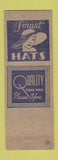 Matchbook Cover - Sara Hats Fort Worth TX