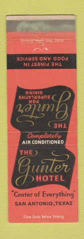 Matchbook Cover - Gunter Hotel San Antonio TX WEAR