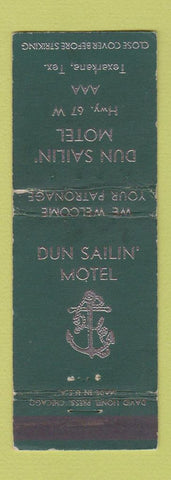 Matchbook Cover - Dun Sailin' Motel Texarkana TX WEAR