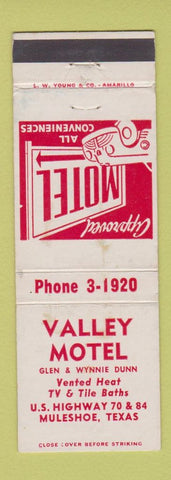 Matchbook Cover - Valley Motel Muleshoe TX