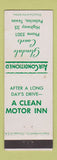 Matchbook Cover - Glendale Courts Motel Palacios TX