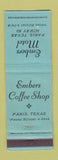 Matchbook Cover - sEmbers Motel Paris TX WEAR