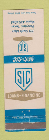 Matchbook Cover - SIC Insurance Loans Perryton TX WEAR