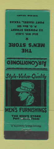 Matchbook Cover - Men's Store Port Isabel TX clothes