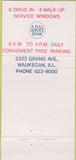 Matchbook Cover - American National Bank Waukegan IL 30 Strike