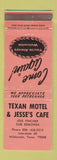 Matchbook Cover - Texan Motel Jesse's Cafe Wildorado TX WEAR