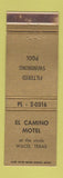 Matchbook Cover - El Camino Motel Waco TX WEAR