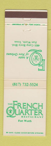 Matchbook Cover - The French Quarter Restaurant Fort Worth TX