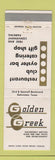 Matchbook Cover - Golden Creek Restaurant Galveston TX WEAR