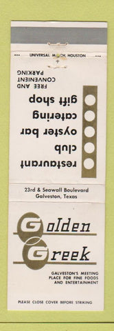 Matchbook Cover - Golden Creek Restaurant Galveston TX WEAR
