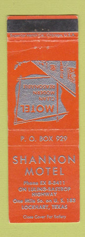 Matchbook Cover - Shannon Motel Lockhart TX