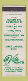 Matchbook Cover - Vista Motel Harlingen TX