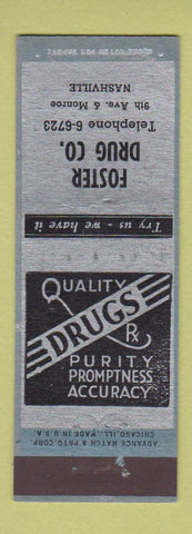 Matchbook Cover - Foster Drug Nashville TN ADVANCE