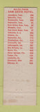 Matchbook Cover - Sam Davis Hotel Nashville TN
