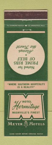 Matchbook Cover - Hotel Hermitage Nashville TN Meyer Hotels