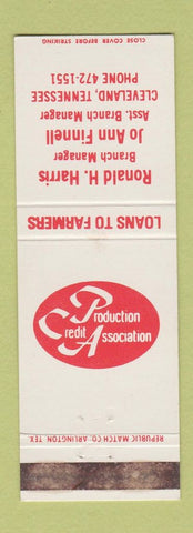 Matchbook Cover - Ronaold Harris Production Credit Cleveland TN WEAR