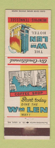 Matchbook Cover - Wm Len Hotel Memphis TN WEAR