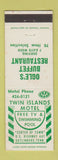 Matchbook Cover - Ogle's Buffet Restaurant Twin Islands Motel Gatlinburg TN