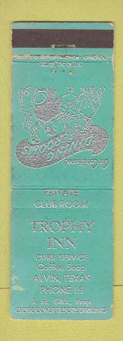 Matchbook Cover - Trophy Inn Alvin TX low phone # WEAR