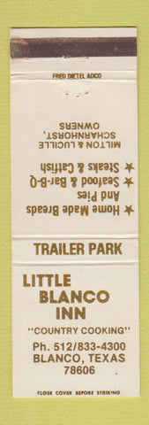 Matchbook Cover - Little Blanco Inn Blanco TX