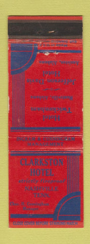 Matchbook Cover - Clarkston Hotel Nashville TN Huntsville Anniston AL WEAR
