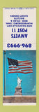 Matchbook Cover - Amvets Post 11 Murfreesboro TN WEAR