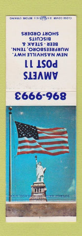 Matchbook Cover - Amvets Post 11 Murfreesboro TN WEAR
