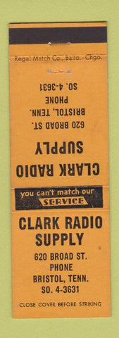 Matchbook Cover - Clark Radio Supply Bristol TN