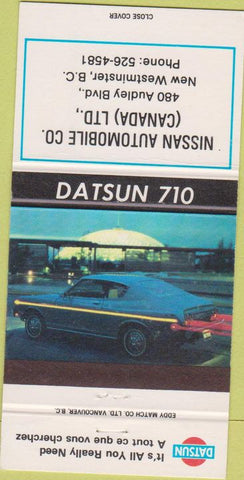 Matchbook Cover - Nissan Datsun New Westminster BC 30 Strike