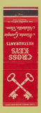 Matchbook Cover - Cross Keys Restaurant Nashville TN Atlanta GA