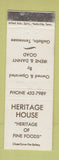 Matchbook Cover - Heritage House Gallatin TN WEAR