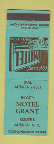 Matchbook Cover - Motel Grant Auburn NY