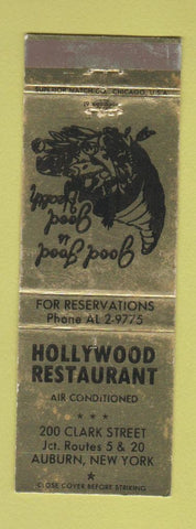 Matchbook Cover - Hollywood Restaurant Auburn NY WEAR