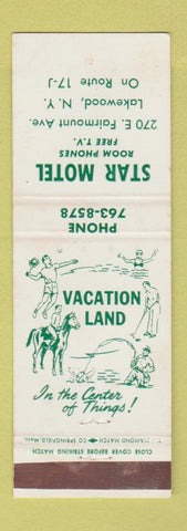 Matchbook Cover - Star Motel Lakewood NY