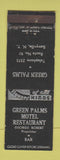 Matchbook Cover - Green Palms Motel Restaurant Barryville NY low phone # WEAR