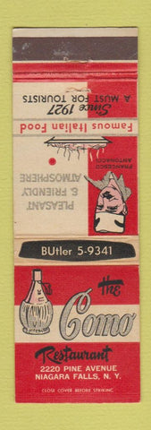 Matchbook Cover - Como Restaurant Niagara Falls NY Italian