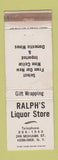Matchbook Cover - Ralph's Liquor Store Herkimer NY WORN