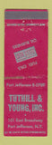 Matchbook Cover - Tuthill Young Fuel oil Port Jefferson NY WORN RED