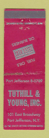 Matchbook Cover - Tuthill Young Fuel oil Port Jefferson NY WORN RED