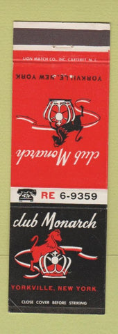 Matchbook Cover - Club Monarch Yorkville NY WEAR