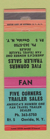 Matchbook Cover - Five Corners Trailer Sales travel trailer Oneida NY