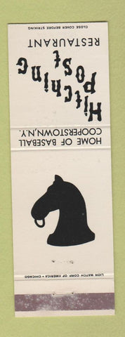 Matchbook Cover - Hitching Post Restaurant Cooperstown NY baseball