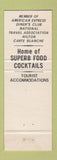 Matchbook Cover - Hitching Post Restaurant Cooperstown NY baseball