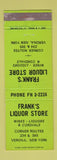 Matchbook Cover - Frank's Liquor Store Verona NY WEAR