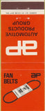 Matchbook Cover - AP Auto parts Fan Belts Durban
