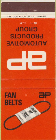 Matchbook Cover - AP Auto parts Fan Belts Durban