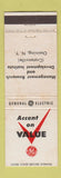Matchbook Cover - General Electric Ossining NY WORN