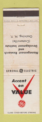 Matchbook Cover - General Electric Ossining NY WORN